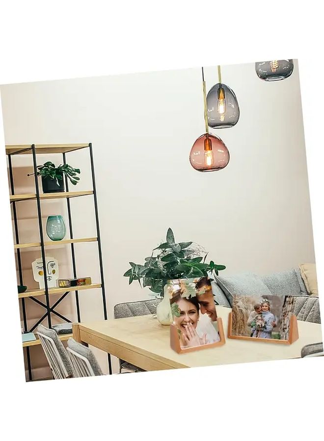 Horizontal Photo Frame 10X15cm 6inch Acrylic Wood U Shaped Desktop Decor - Image 5
